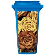 Red And Yellow Roses Wheelie Bin Sticker Panel